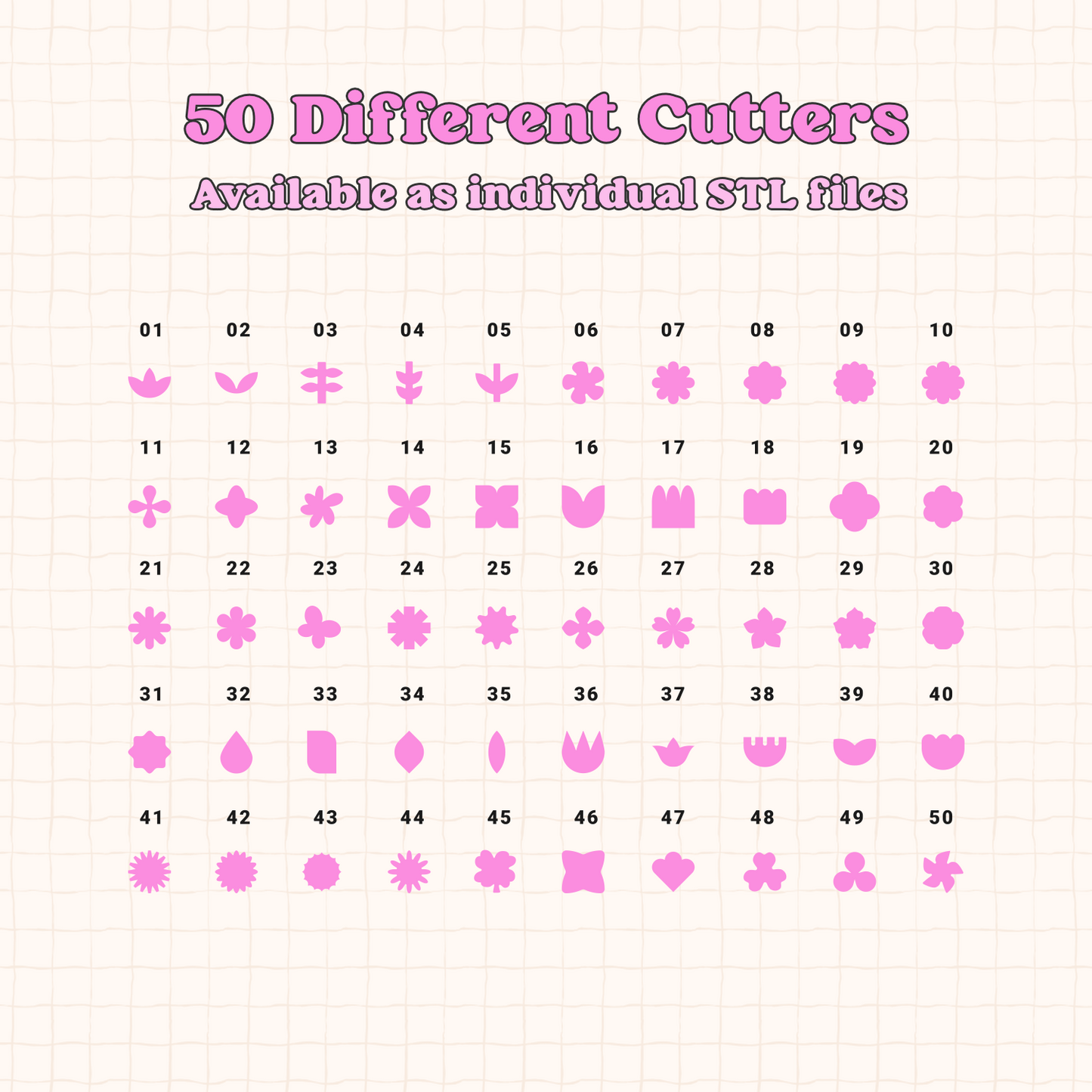 STL Micro Cutter Bundle Vol. 01 / 50 Cutters